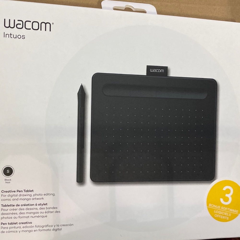 Wacom Intuos Graphics Drawing Tablet with Bonus Software, Small Black (CTL4100)